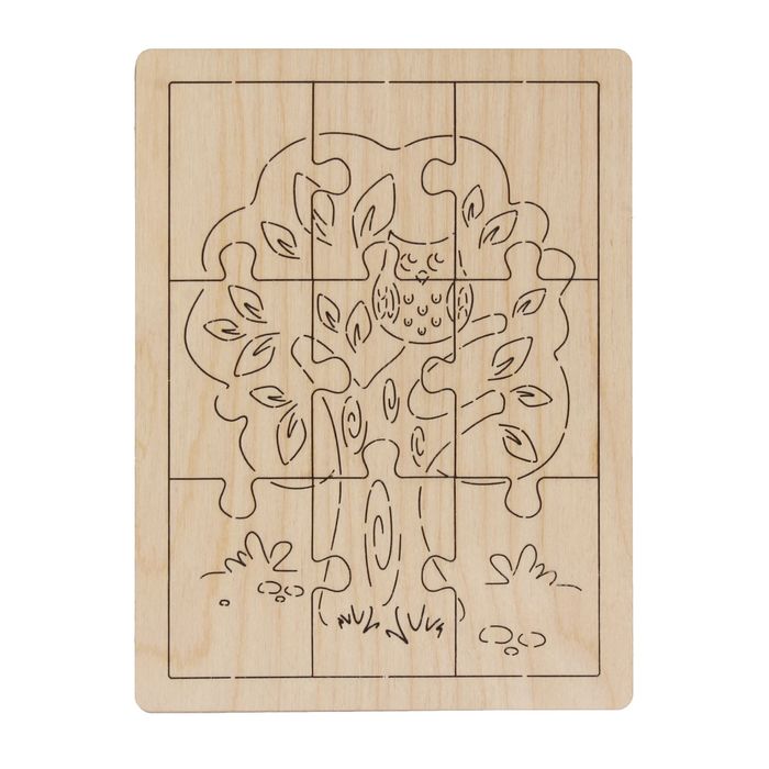 Рамка с пазлами "Совёнок". 19х15 см