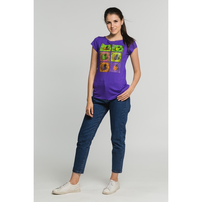 Футболка женская, размер 42, цвет фиолетовый (М-460-10)