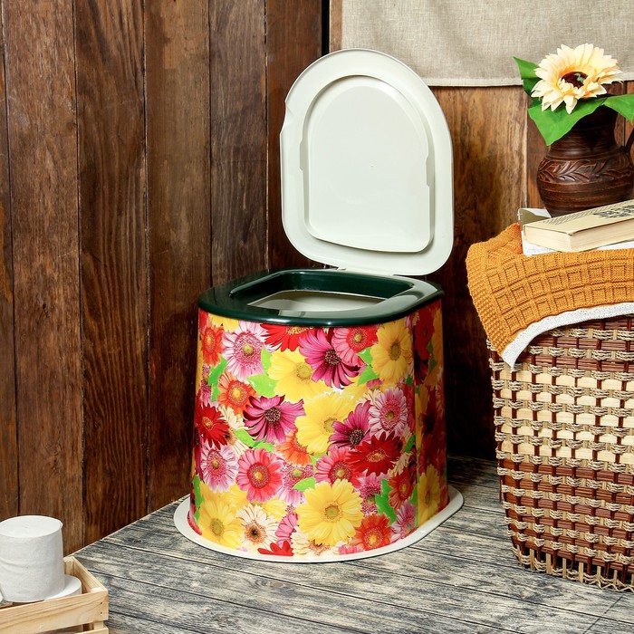 Туалет дачный, h=39 см, без дна, с креплением к полу, цвет МИКС, «Декор»