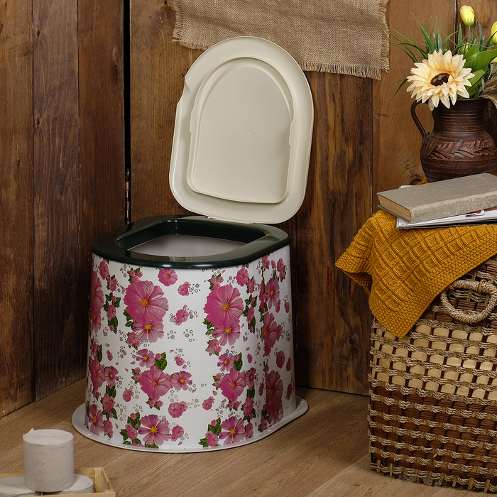 Туалет дачный, h=39 см, без дна, с креплением к полу, цвет МИКС, «Декор»