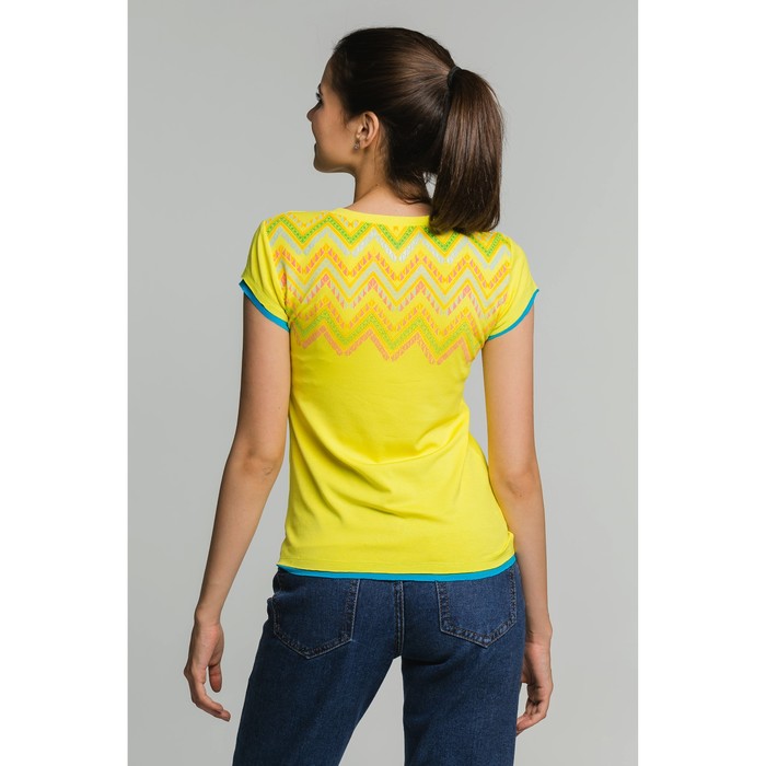 Футболка женская, размер 42, цвет жёлтый (М-376/1-10)