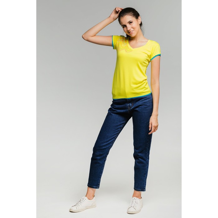 Футболка женская, размер 42, цвет жёлтый (М-376/1-10)