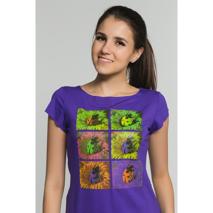 Футболка женская, размер 46, цвет фиолетовый (М-460-10)