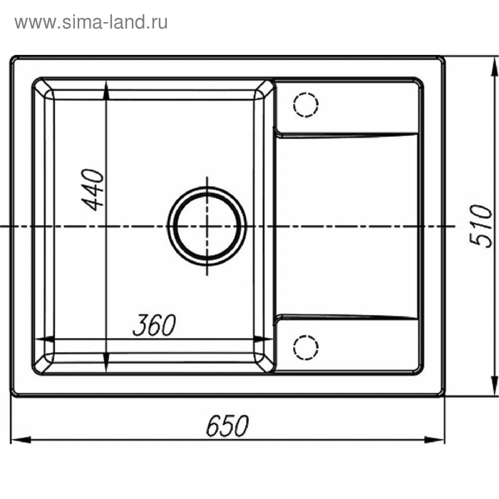 

Мойка кухонная из камня Dr.Gans «Техно-650 T650», 650х510 мм, цвет терракот