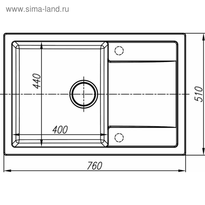 

Мойка кухонная из камня Dr.Gans «Техно-760 T760», 760х510 мм, цвет терракотовый