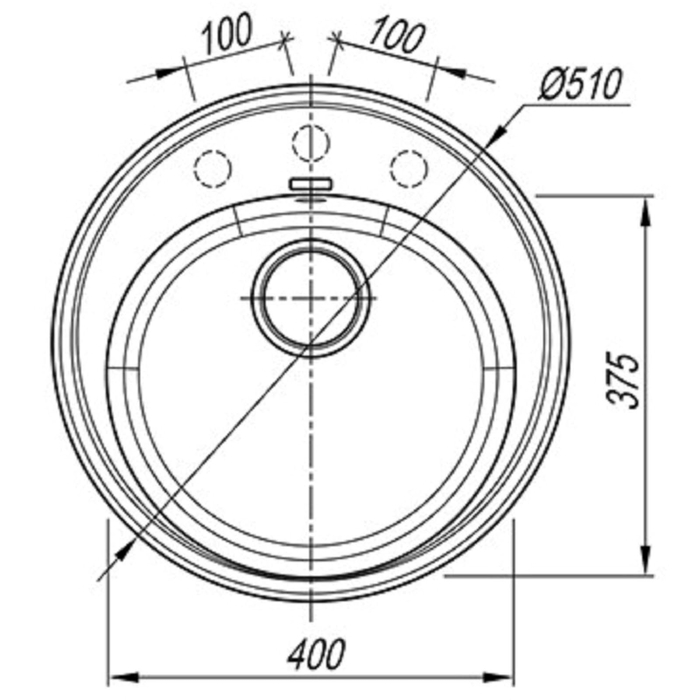 Мойка кухонная Florentina "Лотос-510" Л 510 FS D=510 мм, цвет мокко