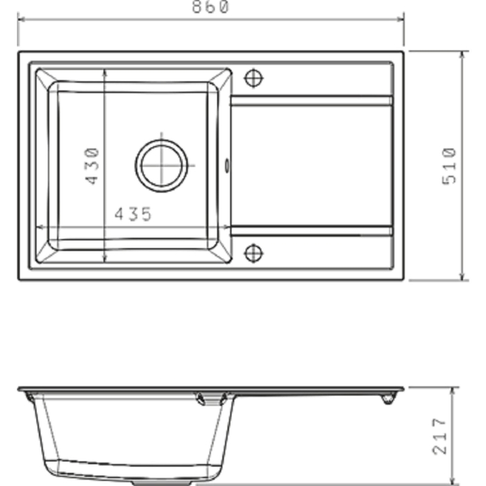 Мойка кухонная Florentina "Липси-860" Л 860 FS, 860х510 мм, цвет жасмин