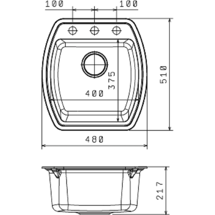 Мойка кухонная Florentina "Нире-480" Н 480 FS, 480х510мм, цвет жасмин