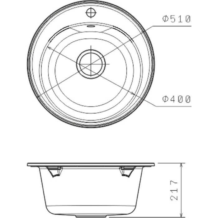 Мойка кухонная Florentina "Никосия" Н 510 FSm, D=510, цвет грей