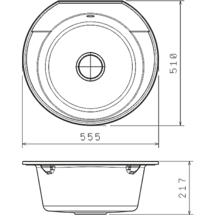 Мойка кухонная Florentina "Эльба" Э 510 FSm, D=510, цвет мокко
