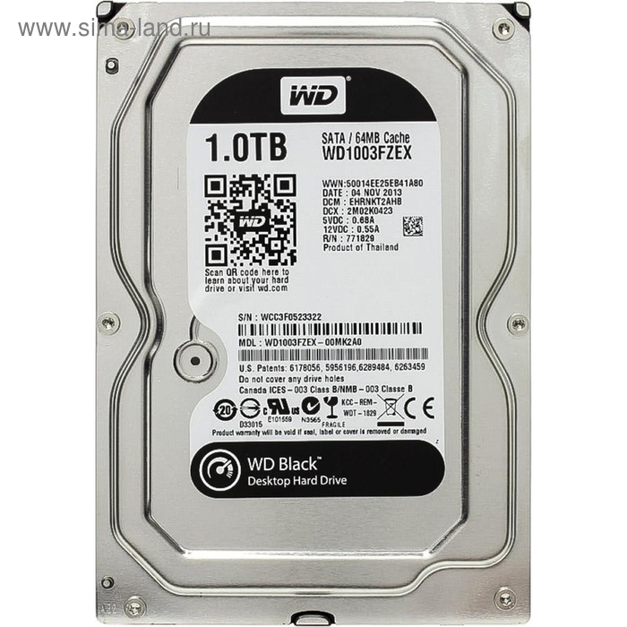 фото Жесткий диск wd original sata-iii 1tb wd1003fzex black