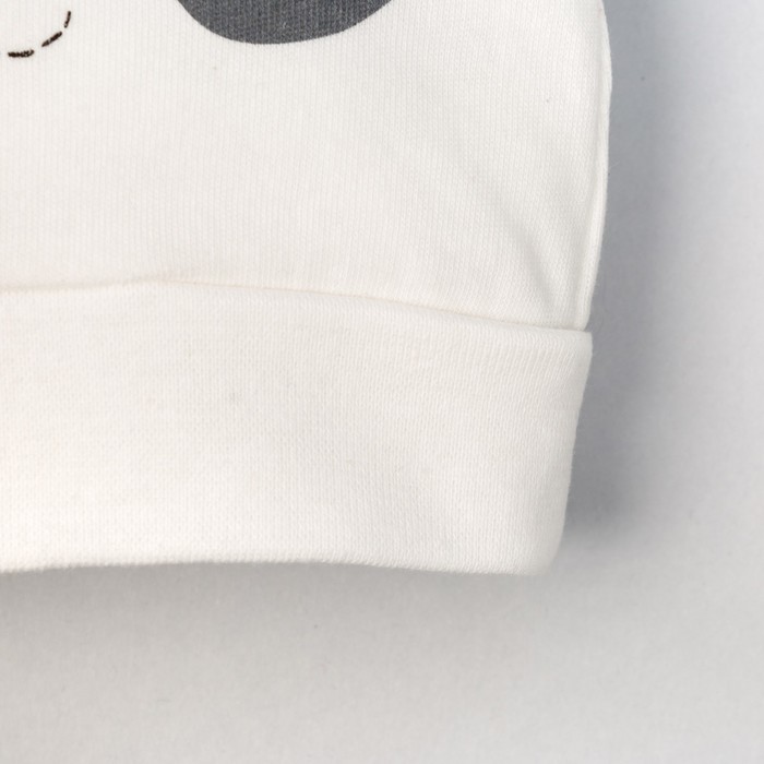 Шапочка с ушками "Панда", размер 40, 1-3 мес.