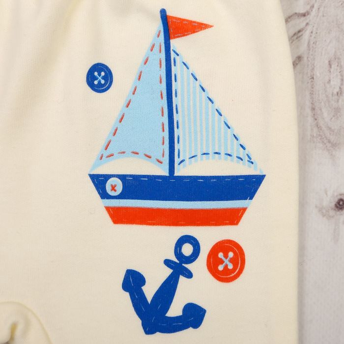 Ползунки "Морская", рост 62-68 см, 3-6 мес. (22 размер)