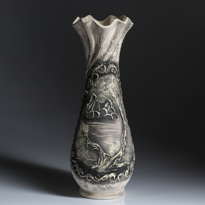 Ваза напольная "Вьюнок" жемчуг, природа