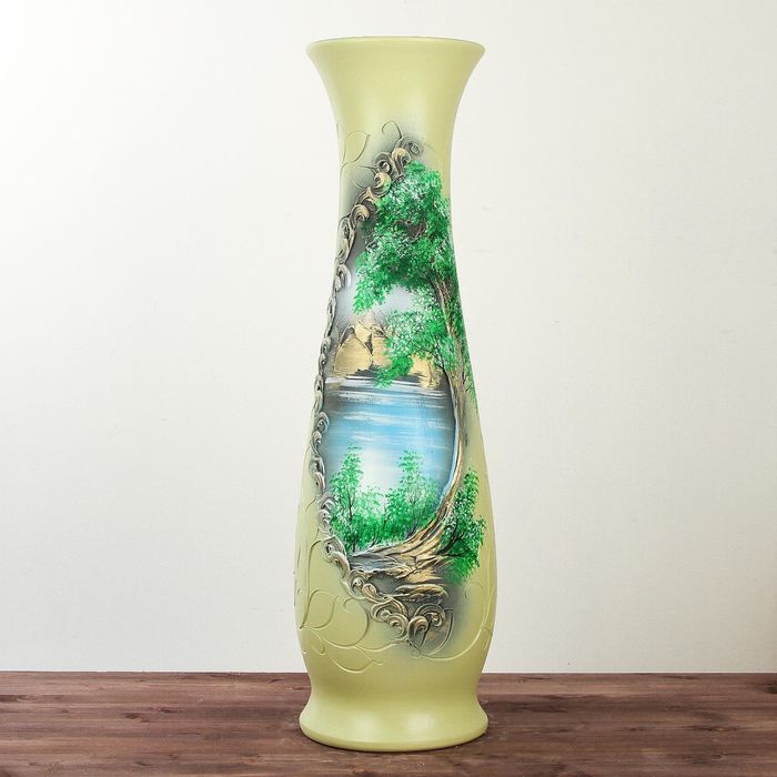 Ваза напольная "Глория" лепка, водопад, природа