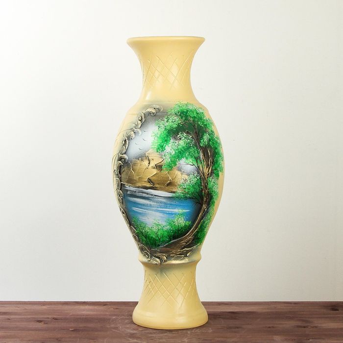 Ваза напольная "Юлия" лепка, природа, вензель