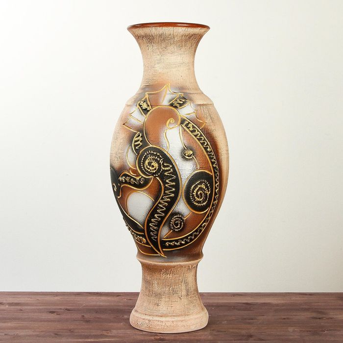 Ваза напольная "Юлия" абстракция, камни