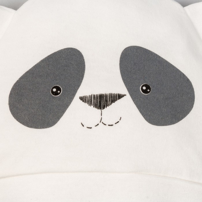 Шапочка с ушками "Панда", размер 46, 6-9 мес.