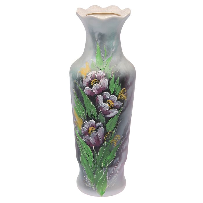 Ваза напольная "Люда" акрил, цветы, мрамор