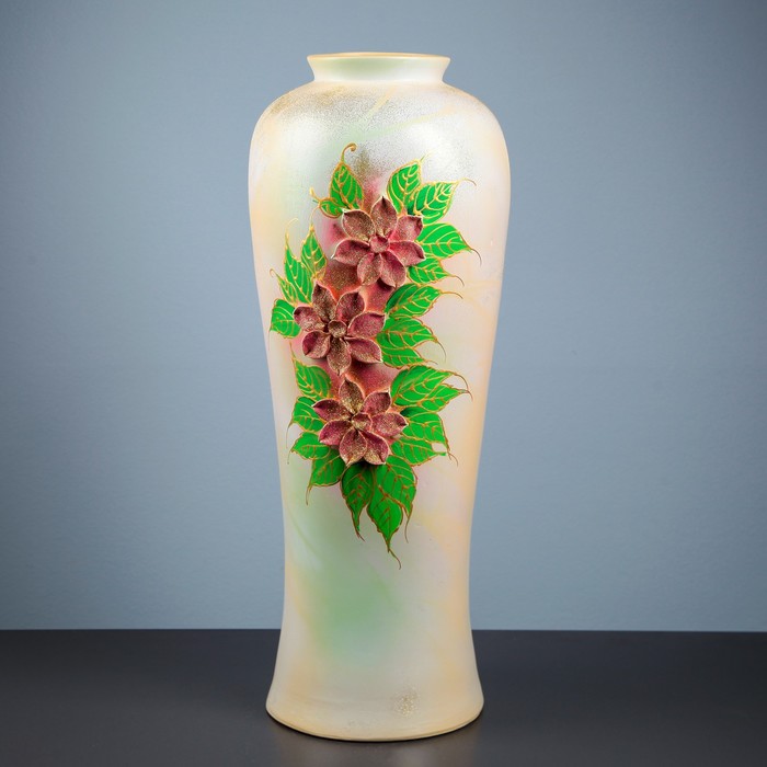 Ваза "Афина" лепка, цветы, акрил