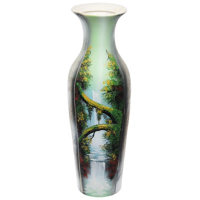 Ваза напольная "Амфора" лепка, природа, микс