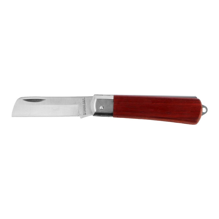 Нож универсальный складной TUNDRA, деревянная рукоятка, прямое лезвие, нержавеющая сталь