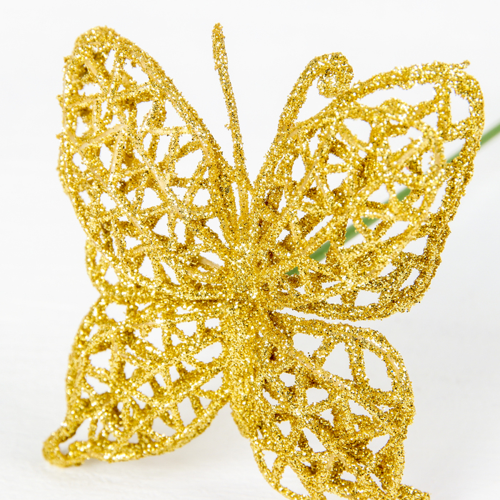 Ветка для декора "Перелив" ажурная бабочка, микс