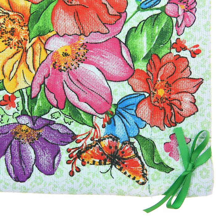 Хлебница "Доляна" Луговые цветы 30*30 см, 100% хлопок, рогожка 162 г/м2