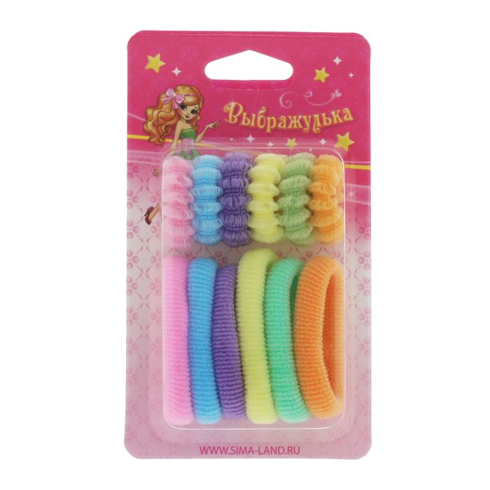 Резинки для волос "Махрушка" (набор 12 шт.), разноцветное ассорти