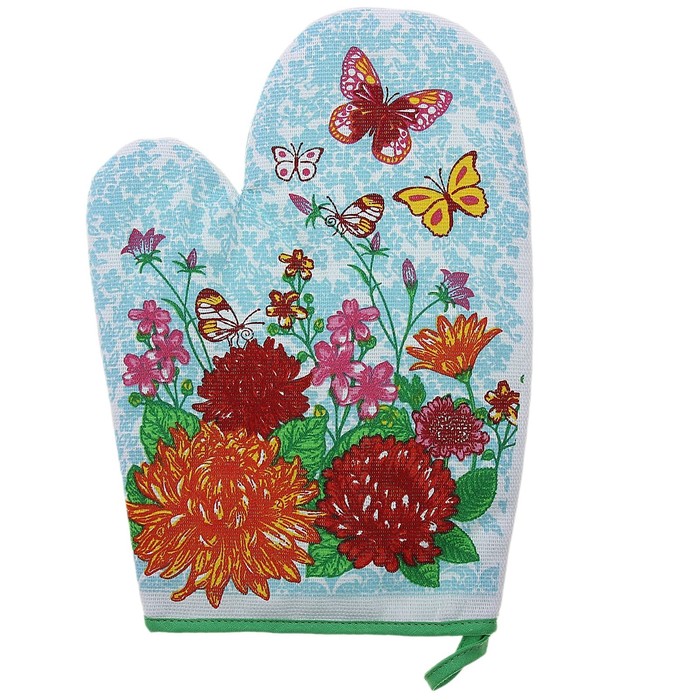 Варежка "Доляна" Астры, размер 18х26 см, 100% хлопок, рогожка 162 г/м2