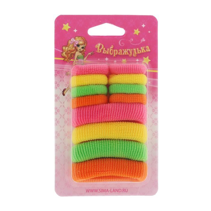 Резинка для волос "Махрушка" ассорти (набор 12 шт.), яркие
