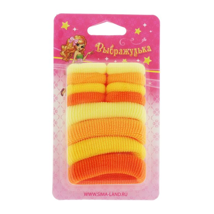 Резинки для волос "Махрушка" (набор 12 шт.) солнечное ассорти