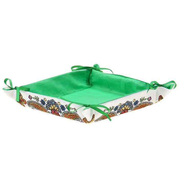 Хлебница "Доляна" Пейсли 30*30 см, 100% хлопок, рогожка 162 г/м2