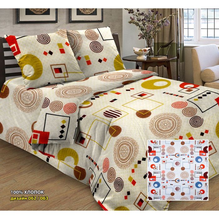 Постельное бельё 1,5 сп. Добрые традиции, рисунок 62, размер 150х215 см, 145х215 см, 70х70 см-2 шт., 105 г/м²