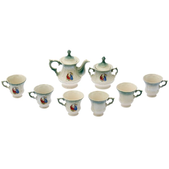 Чайный сервиз "Блиц" изумруд, Мадонна, 8 предметов: чайник 0,6 л, сахарница, 6 кружек 0,25 л