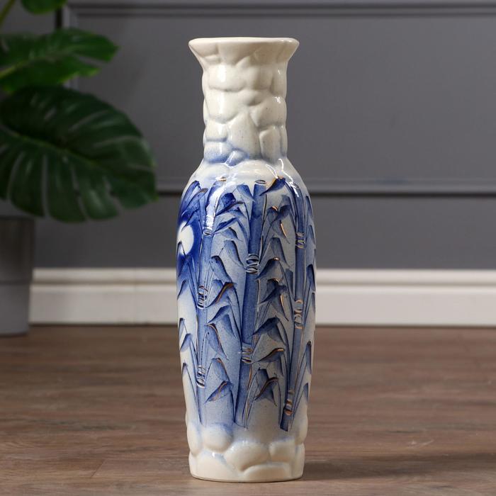 Ваза напольная "Николь" кобальт, золото