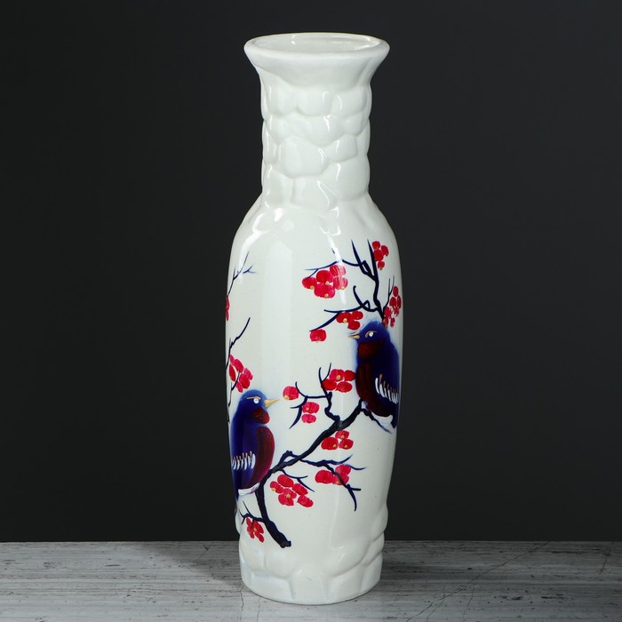 Ваза напольная "Николь" снегири, микс