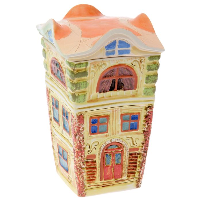 Банка для сыпучих "Дом" художественная роспись, 1 л, микс