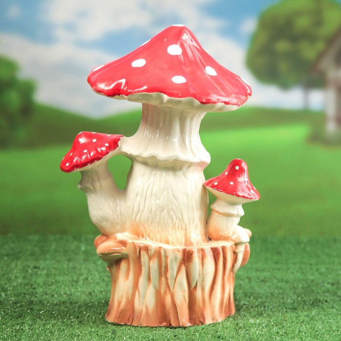 Садовая фигура "Мухомор на пне"