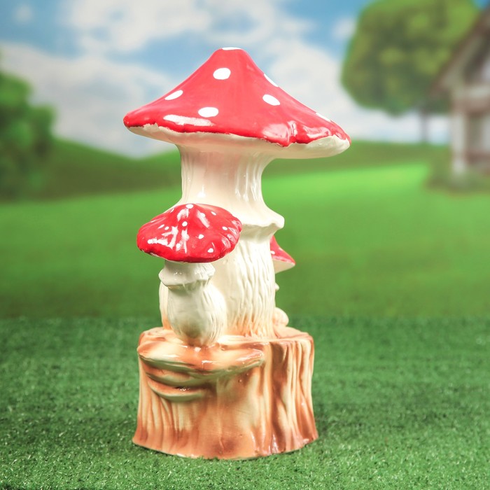 Садовая фигура "Мухомор на пне"