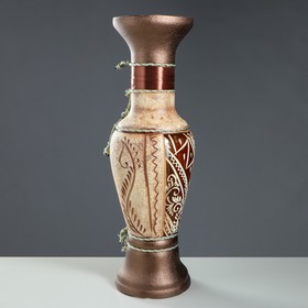 

Ваза напольная "Алладин", роспись ангобом, коричневая лента, 69 см, керамика