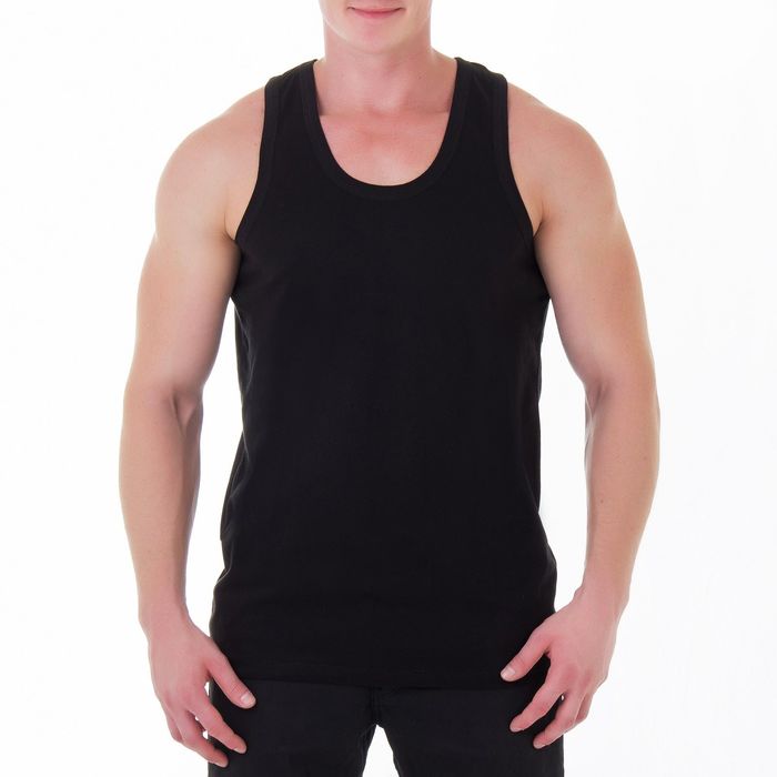 Майка мужская, размер 54, цвет чёрный