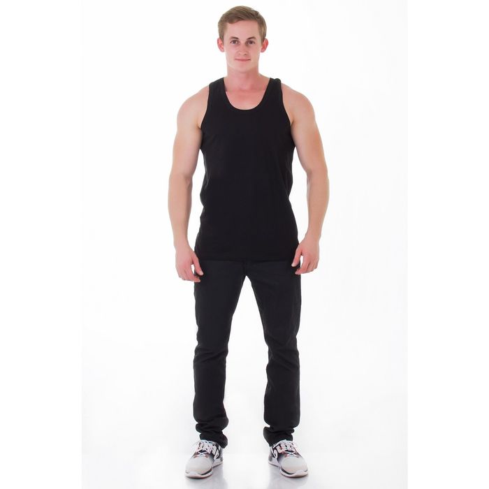 Майка мужская, размер 54, цвет чёрный