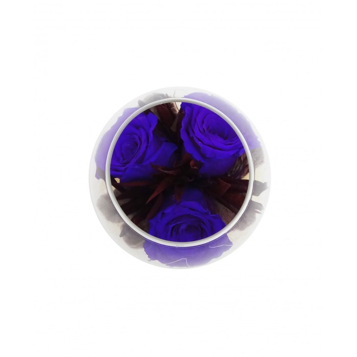 Композиция в вазе, розы синие, 9 х 9 х 8 см