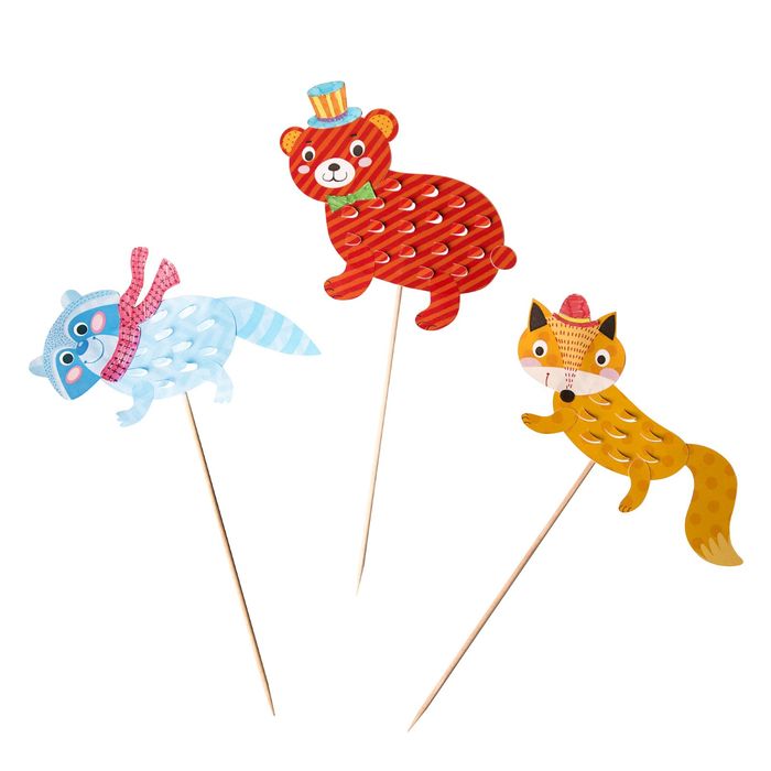 Аппликация бумагой "Звери" для самых маленьких + липкая лента