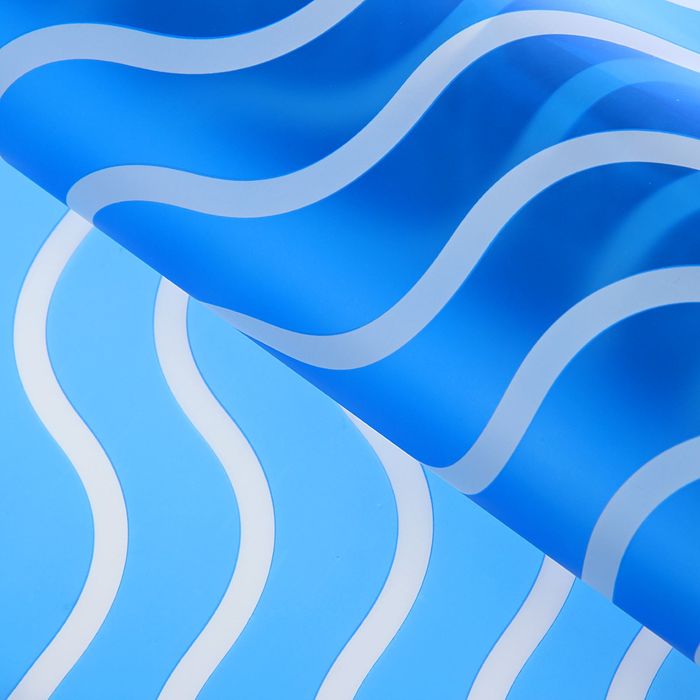 Пленка для цветов "Волна", цвет синий, 60 х 60 см
