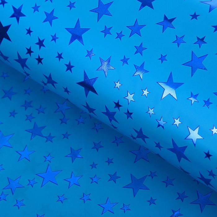 Пленка голография "Звёзды", синий, 70 х 100 см