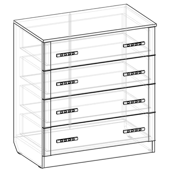 Комод 4 ящика Нокс 804х460х880 Венге