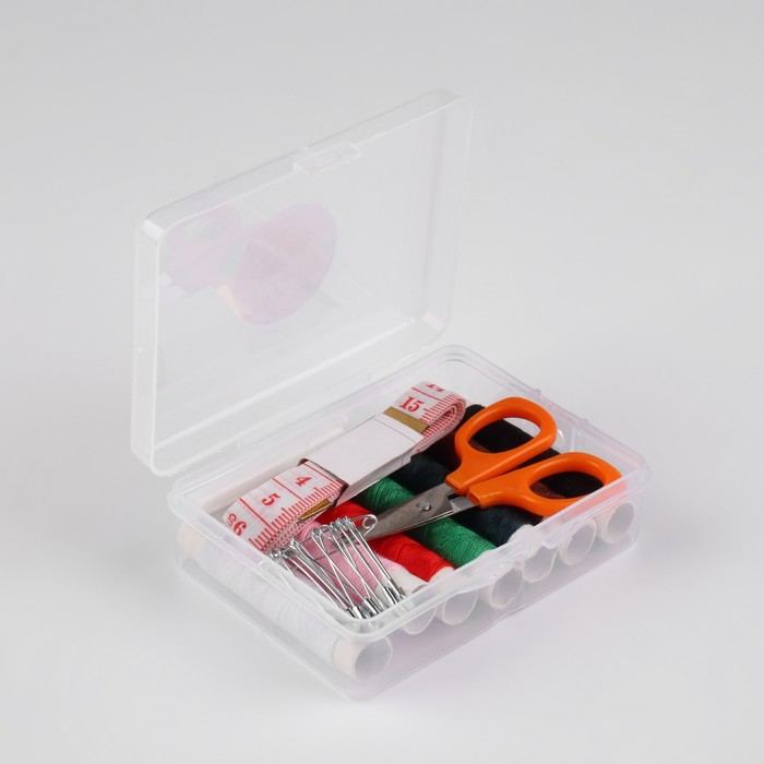 фото Швейный набор, 23 предмета, в пластиковом контейнере, 9 × 6 × 3 см арт узор