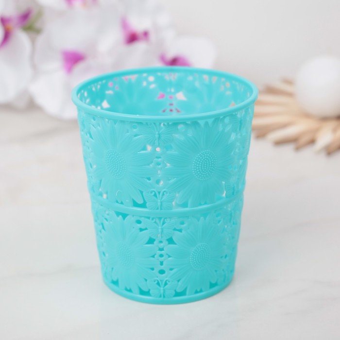 Корзина для хранения 10х10х12 см "Ромашки", цвет МИКС